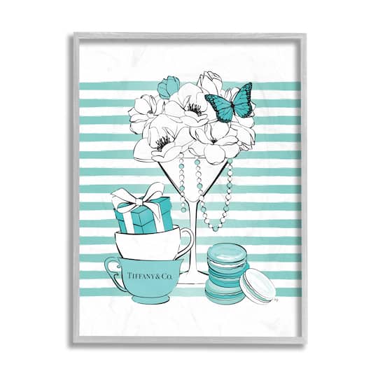 Stupell Industries Glass of Glam Fashion Gray Framed Wall Art